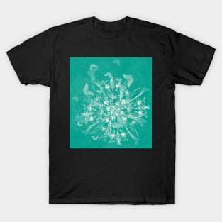 ghost bouquet and butterflies  on teal T-Shirt